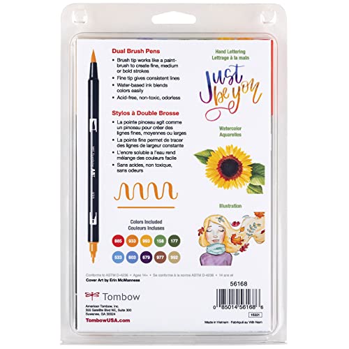 Rotuladores Artísticos Tombow Secundarios Doble Pincel Paquete de 10