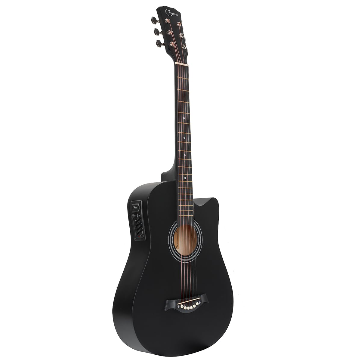 38 inch Electroacústica Guitarra Guitarra acustica con Afinadores,Correas,Cuerdas para Instrumentos,Plumillas,Cable amplificador guitarra,soul,Fundas para Guitarras 3/4(Black2)
