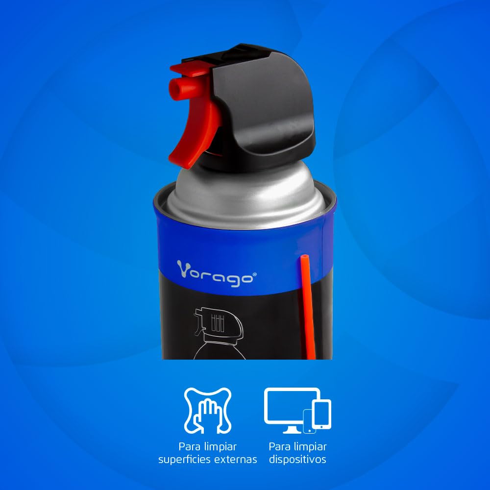 Aire Comprimido Vorago CLN-100 440 ml Removedor de Polvo para Limpieza de Componentes