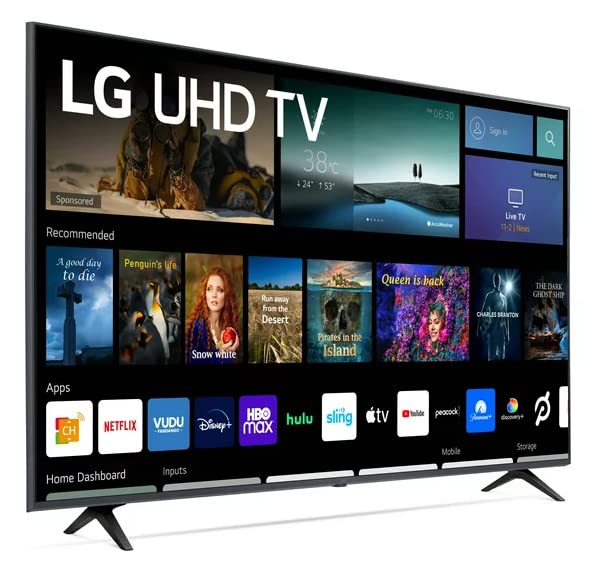 LUTEMA LG Television de 50" Class 4K 2160p webOS Smart LED TV Procesador α5 Gen5 Optimizador de Juego HDR10 + Soporte de Pared Incluido 50UQ7070ZUE (Reacondicionado)