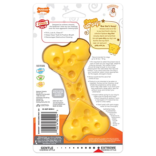 Juguete Nylabone Hueso Sabor Queso Mediano PowerChew