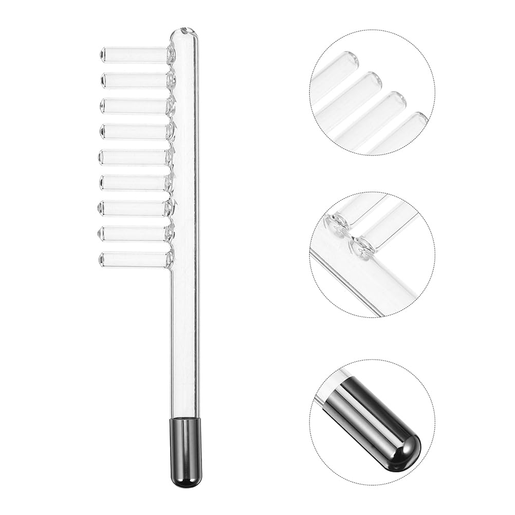 FOMIYES 2 Piezas Accesorios Para Instrumentos De Varita Facial De Alta Frecuencia Varita De Electrodo Varita De Alta Frecuencia Peine De Alta Frecuencia Transparent Vidrio