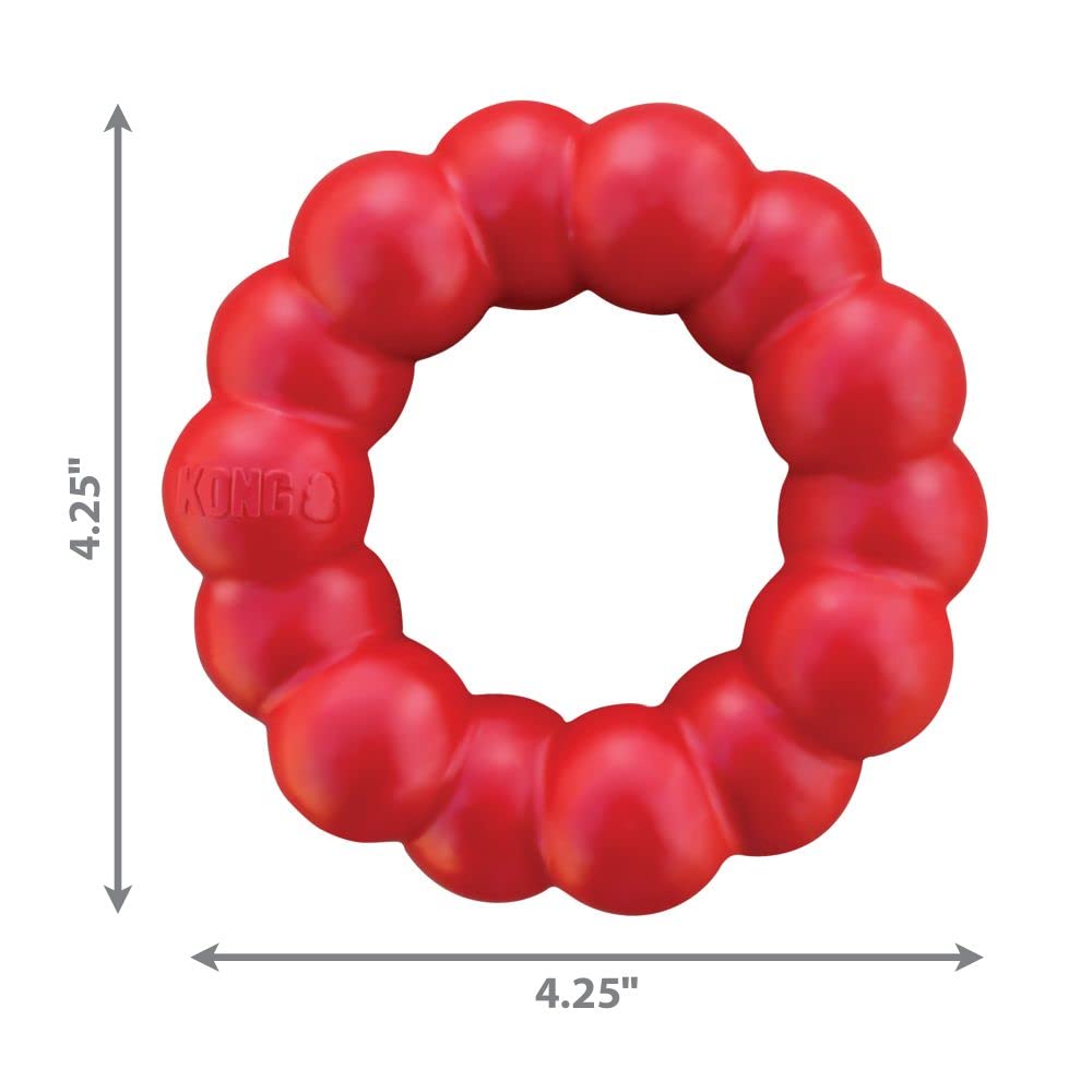 Kong KM1 Ring Dog Toy, color Rojo, Mediano/Grande
