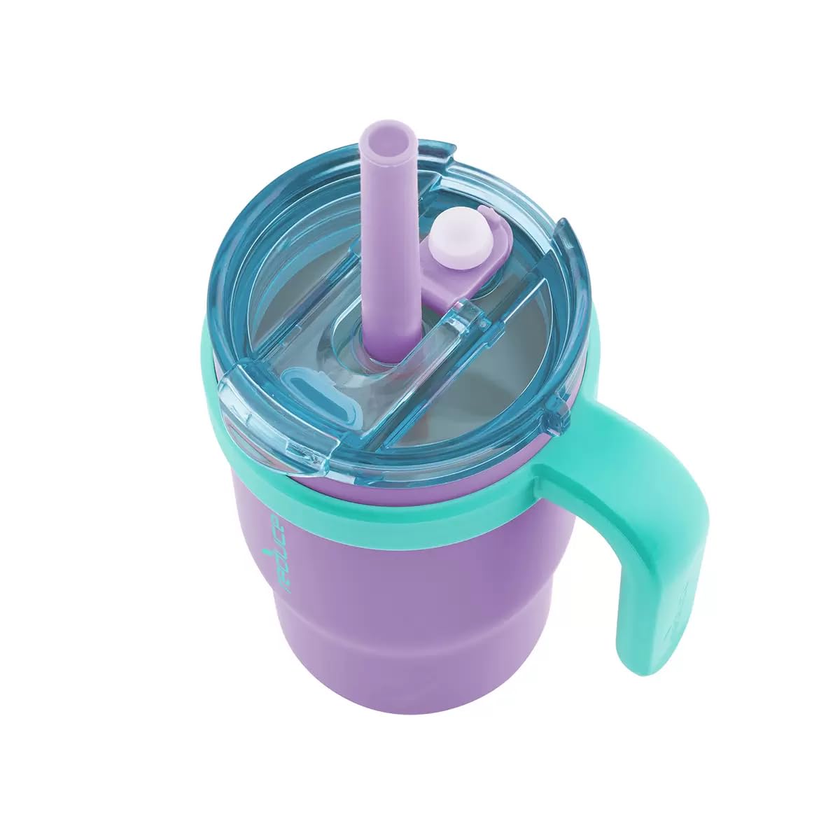 REDUCE - Vaso Coldee de 14 onzas con asa para niños (morado/rosa magnético)