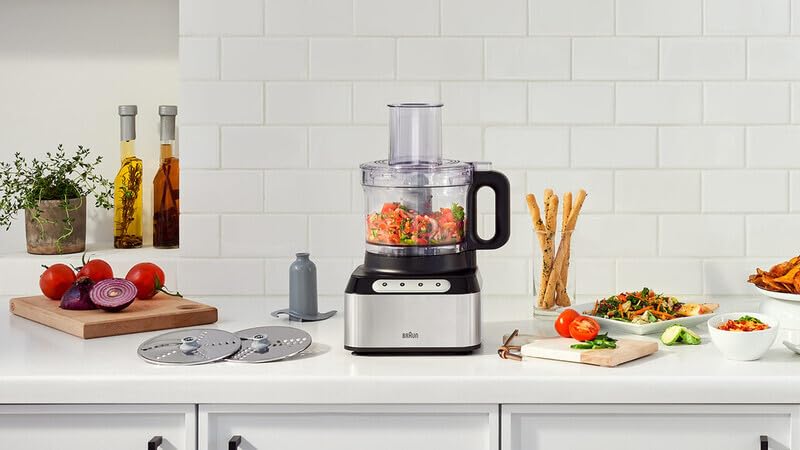 Braun FP3211SI Easy Prep 8 pz Procesador de alimentos, Plata