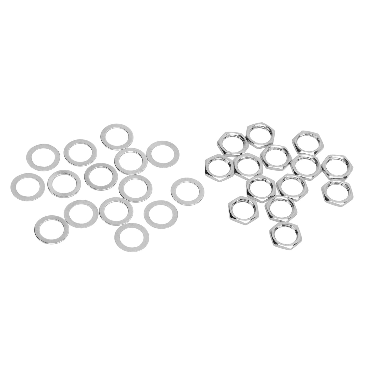 Arandela de metal Jack, tuercas G3 / 8 de alta dureza con paso de 0.8MM para guitarra eléctrica y bajo(Plata)