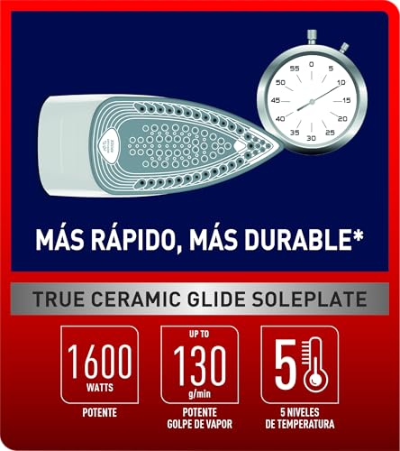 Plancha de Vapor T-fal Blanca Azul con Tecnología True Ceramic Glide 1600W