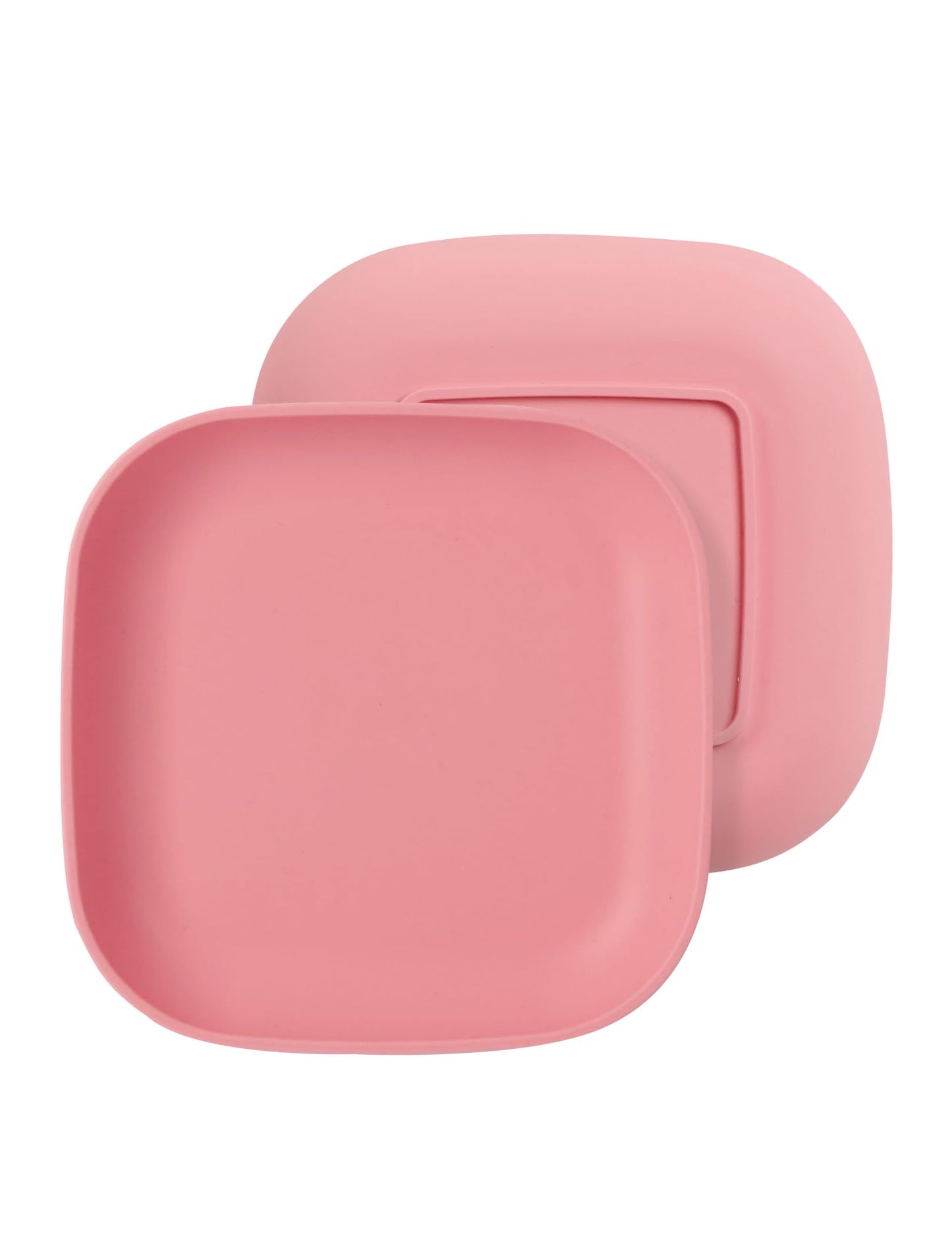 BABELIO - Platos de silicona para niños pequeños, paquete de 2 unidades, sin BPA, apto para microondas, horno y lavaplatos, bandeja de silicona suave y duradera (rosa)