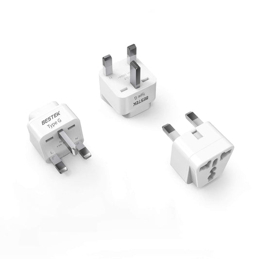 BESTEK® [3 artículos contenidos Clavija adaptadora de Americano a Reino Unido Adaptador Universal de contactos eléctricos.(Type UK)