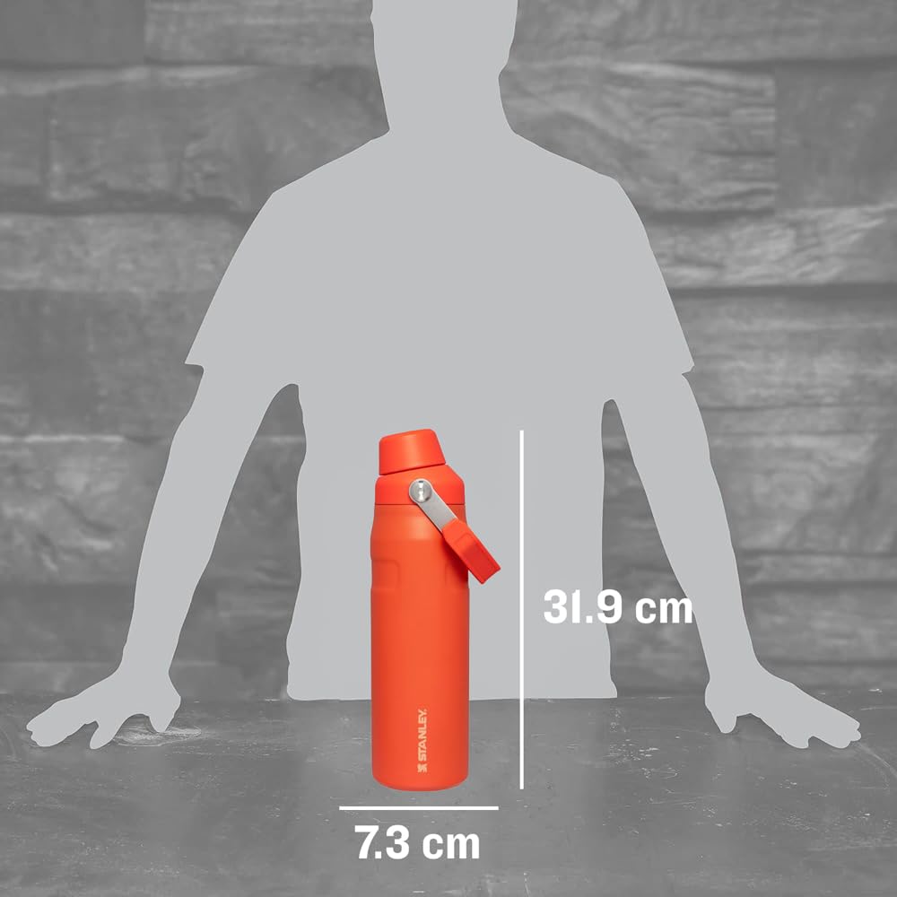 Botella Stanley IceFlow Aerolight Tigerlily 709 ml, con Tapa de Flujo Rápido, Aislamiento de Doble Pared, Mantiene Bebidas Frías, Termo Acero Inoxidable libre de BPA, Botella Stanley 24 oz