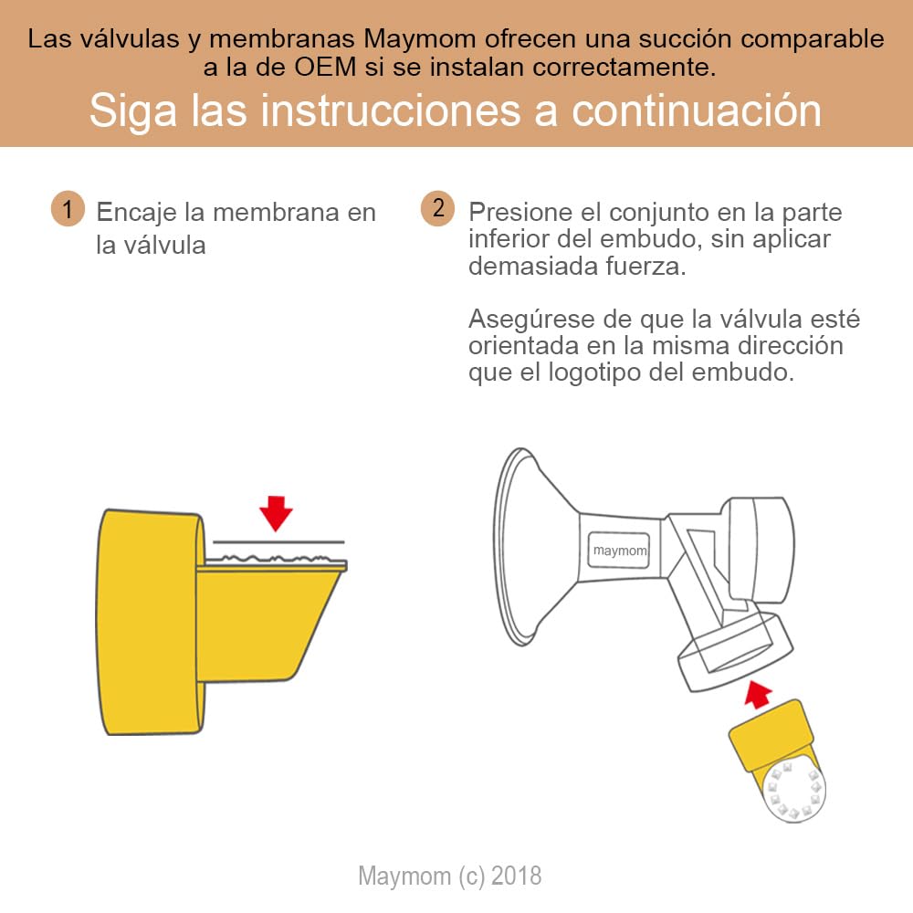 Membranas Maymom compatibles con extractores Medela, aptas para Lactina, Freestyle manual, Symphony, Swing y Pump in Style, pieza n.º 87088 (Blanco, paquete de 16)