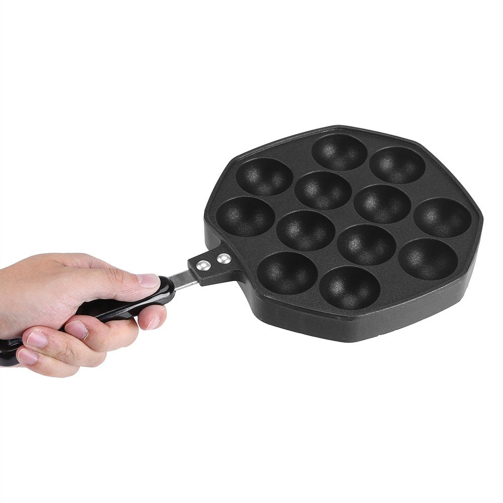 eboxer-1 Sartén para Parrilla Takoyaki, Aluminio + Molde para Hornear panqueques con Revestimiento Antiadherente, Mango de plástico Engrosado