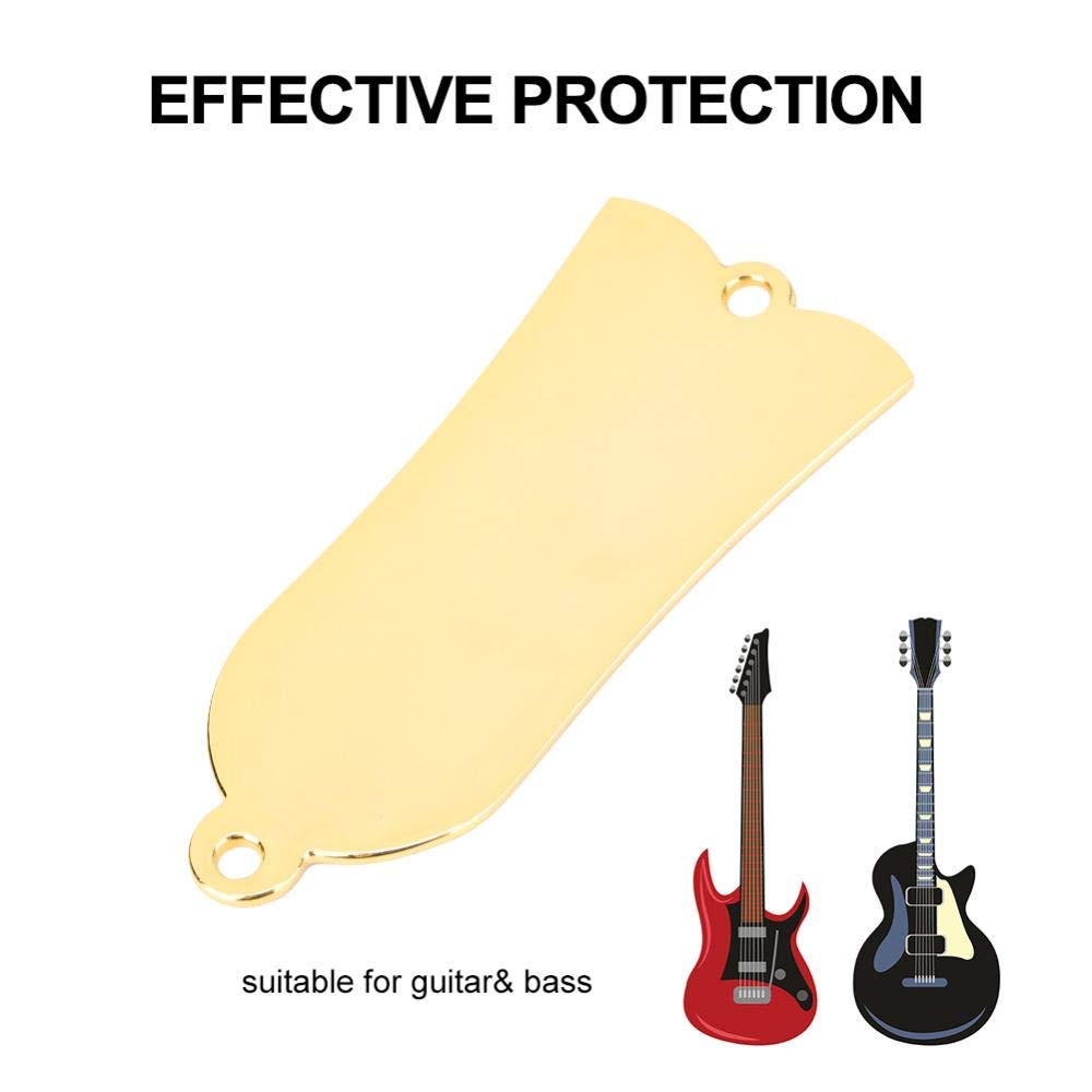 Guitarra Truss Rod Cover,Cubierta de Varilla de Armadura de Metal en Forma de Campana Guitarra Truss Rod Cover 2 Agujeros con Tornillos para Parte de Reemplazo de Bajos de Guitarra(Oro)