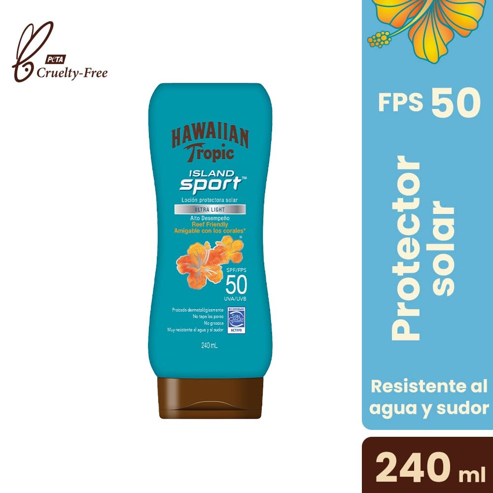 Hawaiian Tropic Island Sport Protector Solar 50 FPS Loción de 240ml
