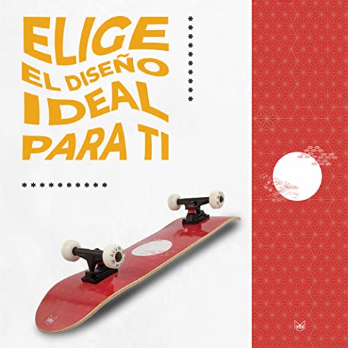 MUSA | Patinetas Skate de Madera con Llantas Blancas | Aesthetic Patinetas Skateboard de Madera de Maple | Ideal para Patinadores Nivel Principiante y Avanzado | Patineta con Diseño