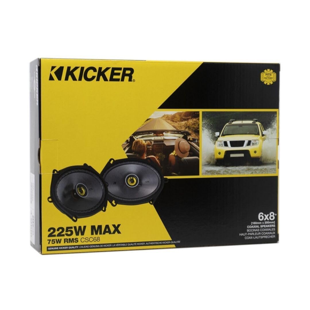 Kicker 46CSC684 Car Audio 6x8 5x7 Coaxial Full Range Stereo Speakers CSC68