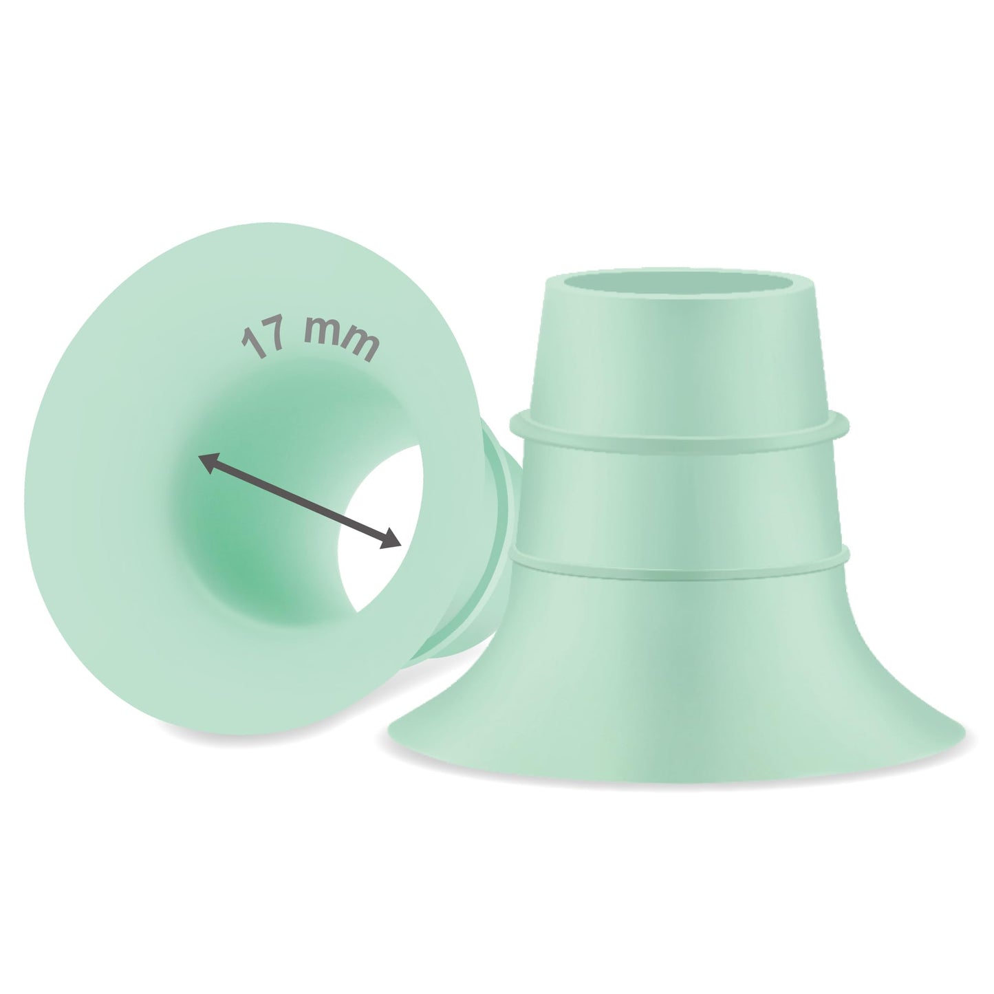 Inserto de embudo Maymom de 17 mm compatible con extractores Medela/Spectra/Elvie/momcozy/tsrete/Willow/Motif Luna/Ameda MYA y embudos de 24 mm. Reduce el túnel del pezón de 24 mm a 17 mm
