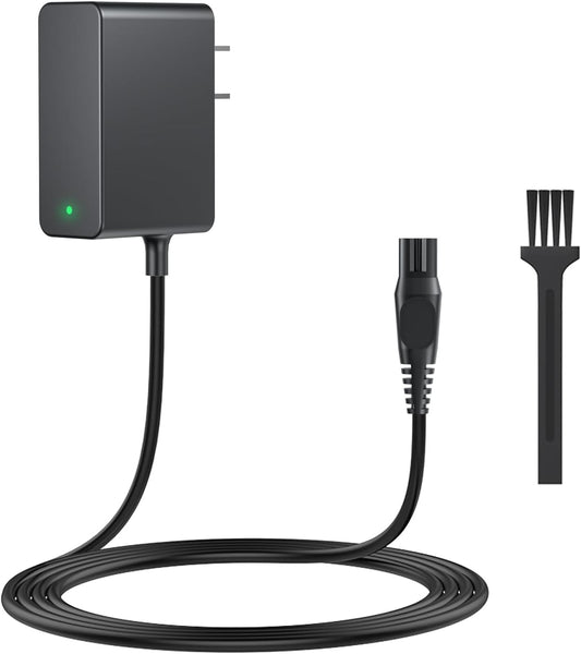 Cargador para Philips Rasuradora HQ8505 Afeitadora Maquinilla afeitar Series 3000 5000 7000 9000, Cable de Carga Charger, Luz Verde LED, Cepillo de limpieza(15V)