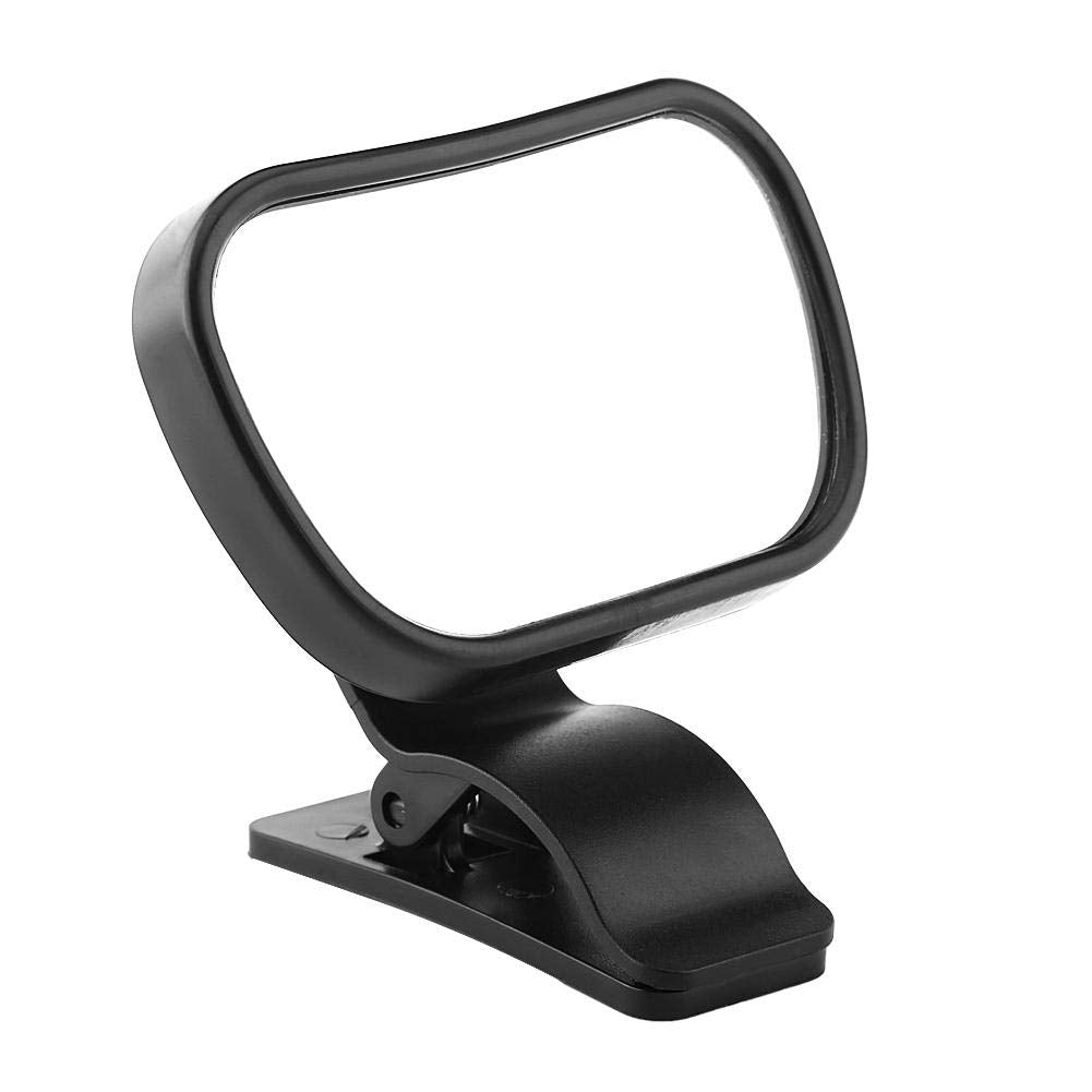 Aramox Espejo para bebé, 1 pieza ajustable para el asiento trasero del bebé con ventosa, color negro