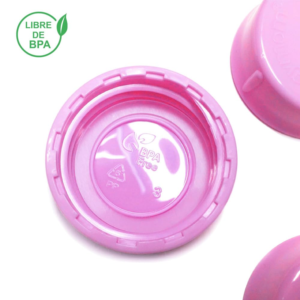 Tapas sólidas Maymom con anillo de sellado para biberones de tamaño estándar; tapas para biberón compatibles con biberones Medela, Ameda y biberones Nuk pequeños, Playtex y Gerber; 8 piezas (rosa)
