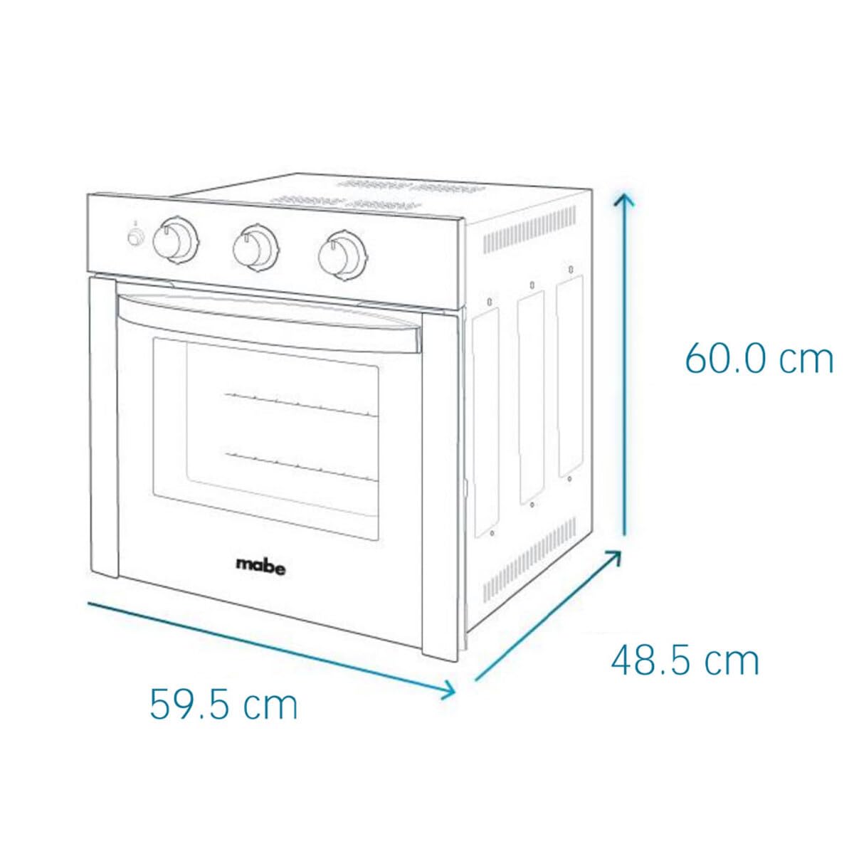 Horno Mabe Empotre A Gas 60cm Acero Inox/cristal Grill 127v