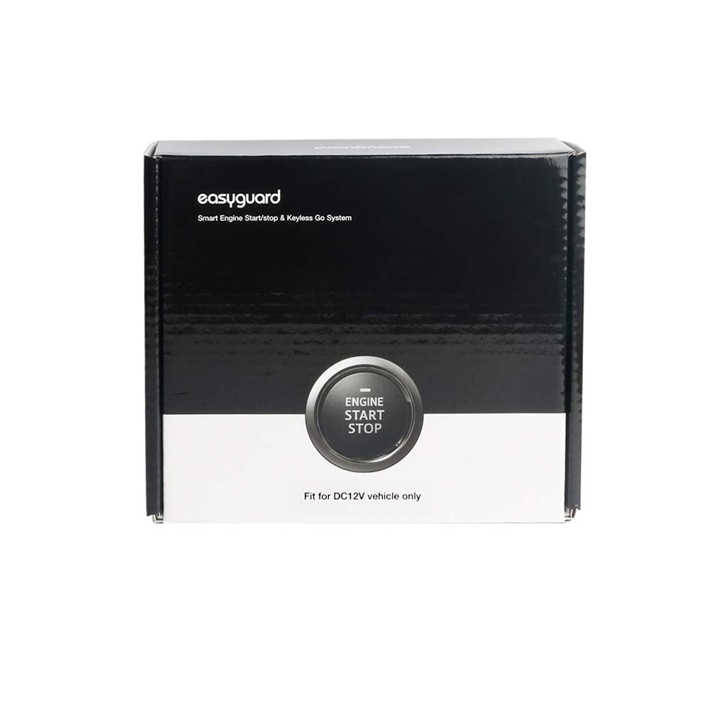 Sistema de Alarma de Auto EASYGUARD EC004 Negro con Arranque por Botón Rfid Smart y Keyless Go para la mayoría de los coches DC12V