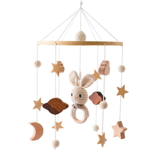 Decoración de cuarto de bebé, móvil para cuna, diseño de conejo, decoración de guardería, móvil para moisés, colgante de guardería y techo