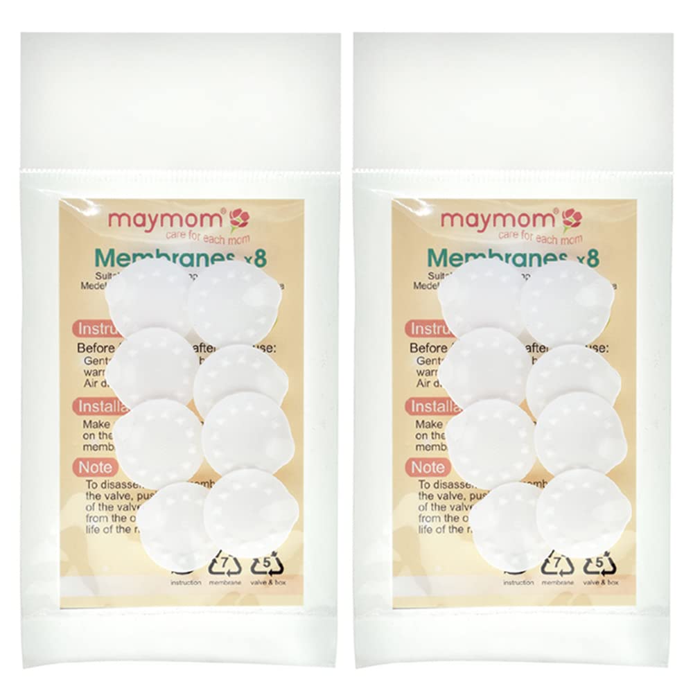Membranas Maymom compatibles con extractores Medela, aptas para Lactina, Freestyle manual, Symphony, Swing y Pump in Style, pieza n.º 87088 (Blanco, paquete de 16)