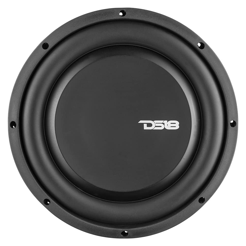 DS18 PSW10.4S - Subwoofer de montaje poco profundo de 10 pulgadas, 1000 W, potencia máxima de 500 W, bobina de voz única RMS, resistente al agua, 4 OHMS - El mejor sub para espacios reducidos en coches y camiones - 1 altavoz