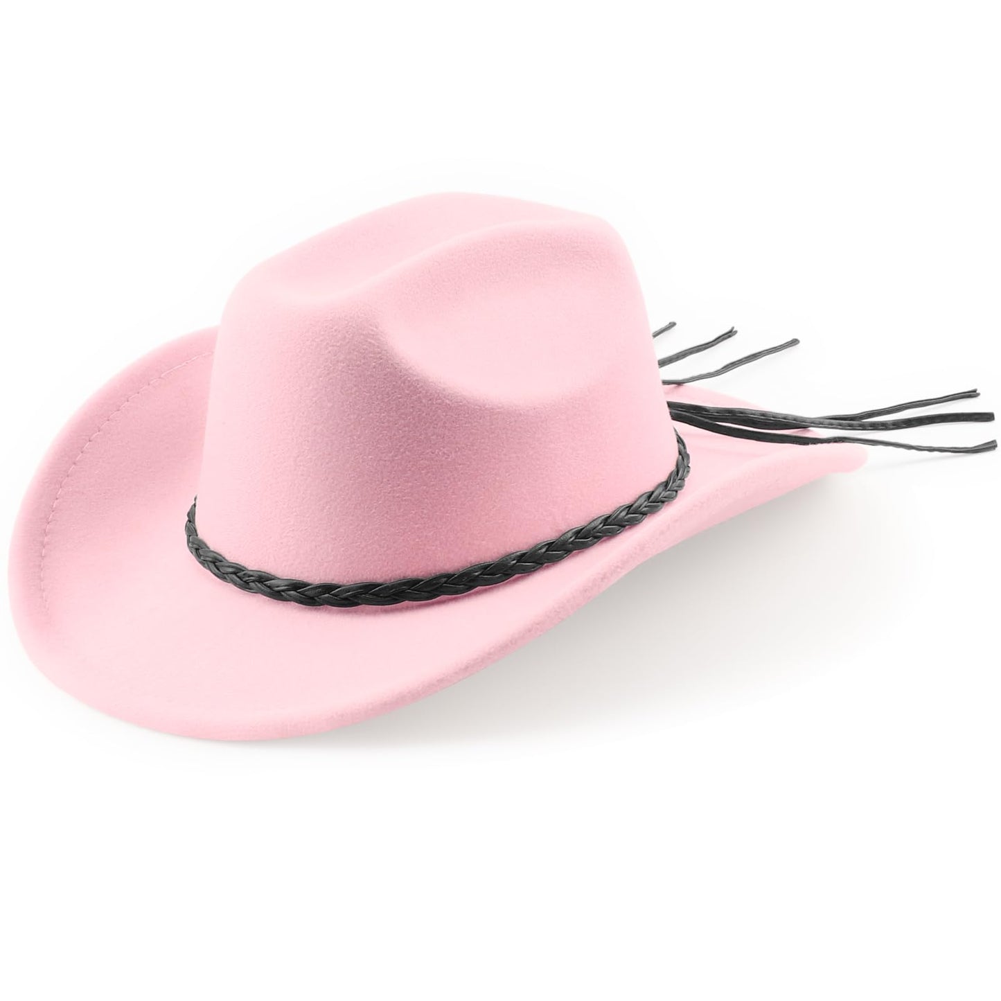 DRESHOW Sombrero vaquero occidental para hombre y mujer, sombrero vaquero/vaquera para exteriores, sombrero fedora retro de fieltro de ala ancha, gorras enrolladas unisex