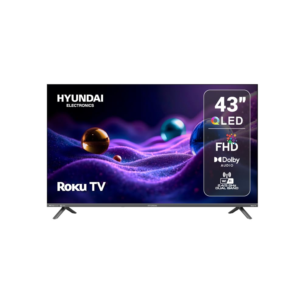 Televisión Pantalla 43 Pulgadas Hyundai Roku TV QLED FHD HYLED4327QR