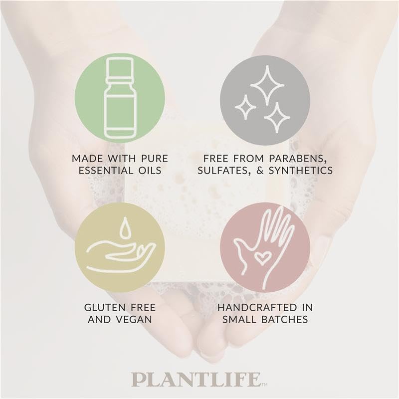 Plantlife — Paquete de 2 jabones en barra de incienso y mirra — Jabón hidratante y calmante para tu piel — Elaborado artesanalmente con ingredientes de origen vegetal — Hecho en California — Barra de 4 oz