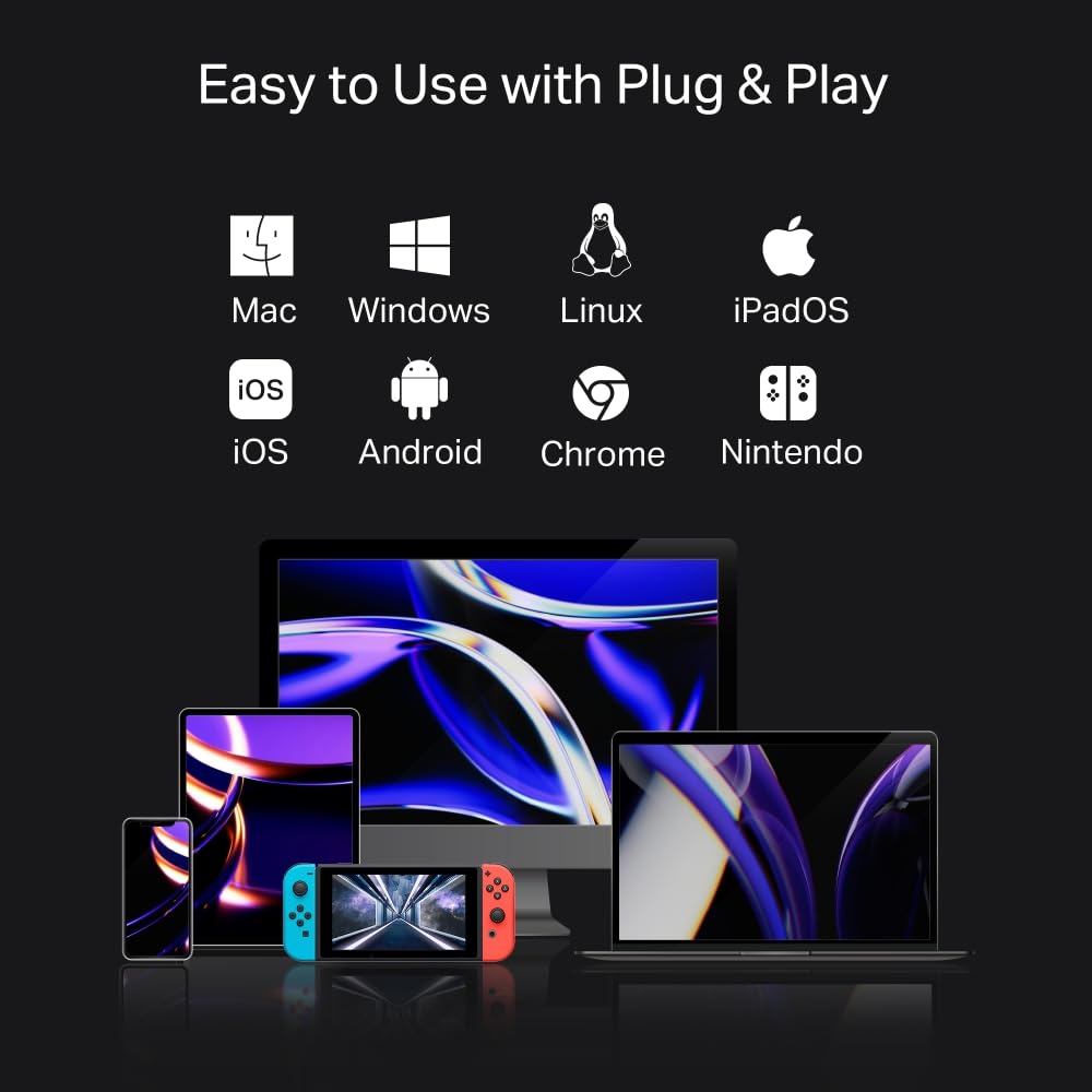 TP-Link Hub USB-C 7 en 1, HDMI 4K 60Hz, PD 100W, SD/microSD, Puertos USB-C 5Gbps y 2× USB-A, Plug & Play, Compatible con MacOS, Windows, Linux, iPadOS, iOS, Android, ChromeOS (UH7020C)