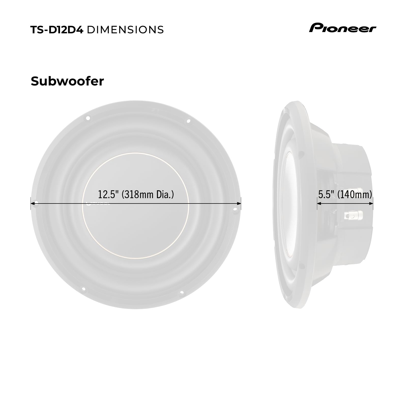 Pioneer Sub Woofer 12 2000w 600w Rms Doble Bobina TS-D12D4-