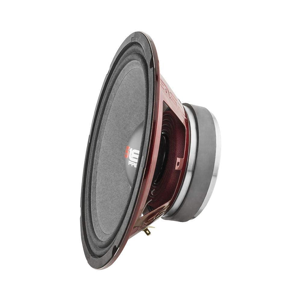 DS18 PRO-X10.4M - Altavoces de Puerta de Audio de Alta Calidad para Coche o camión (10 Pulgadas, Rango Medio, Cesta de Acero Rojo, 600 W máximo, 300 W RMS, 4 Ohmios)