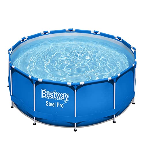 Bestway 56706 Alberca con Estructura Redonda 3.66m x 76cm con Bomba y Filtro, Azul