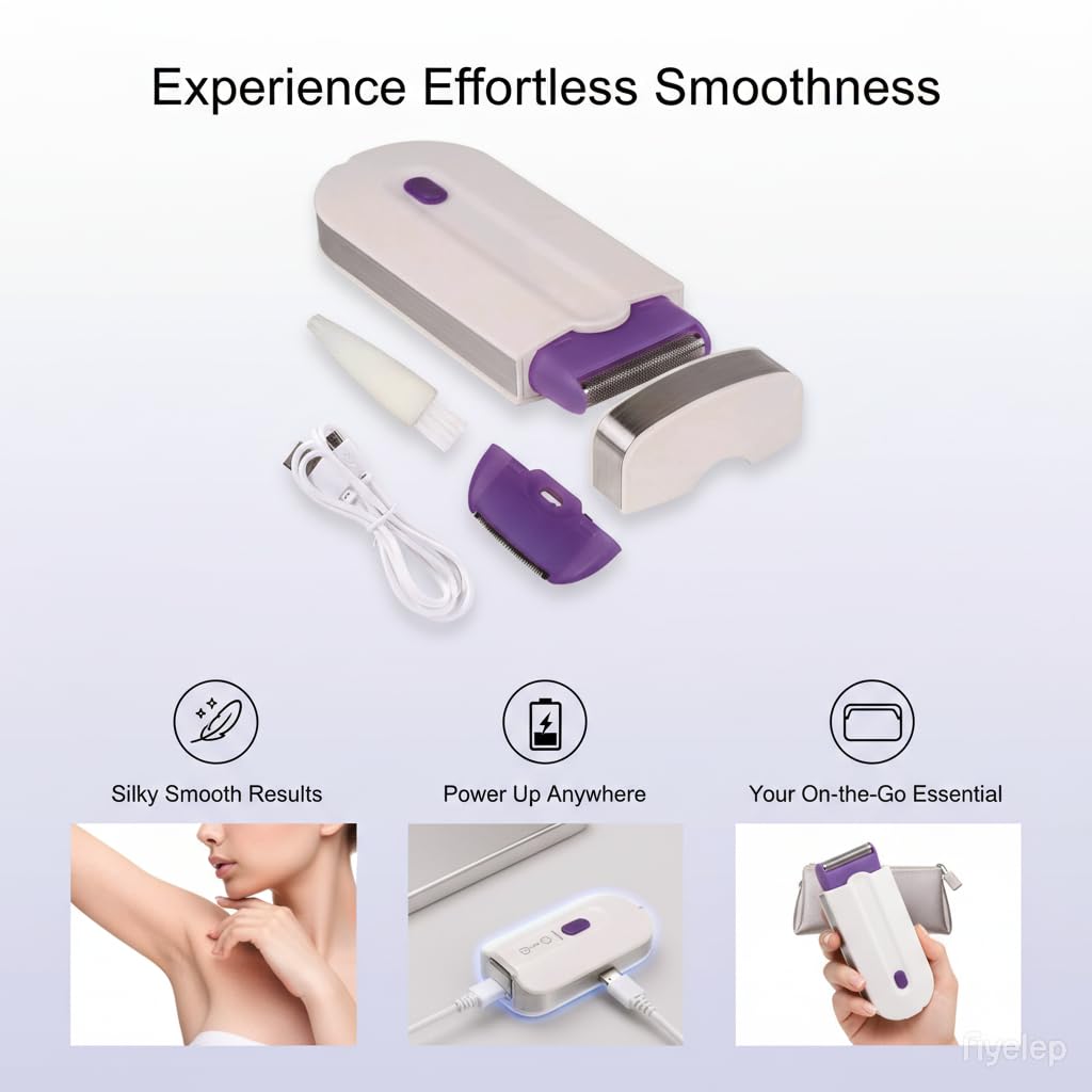 Removedor de depilación recargable con láser para mujer, eliminación de vello suave al tacto, sensor de afeitar, tecnología ligera para quitar el cabello (color: caja de embalaje mediana blanca)