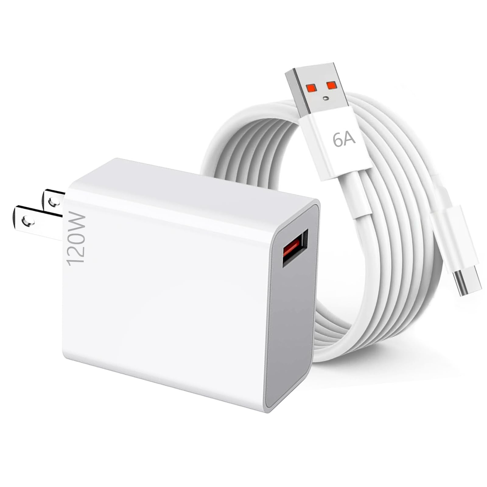 Kammoy Cargador 120W para Xiaomi Carga Rapida Turbo con 6A Cable USB C 1M para Xiaomi 15 14 13 12 14t 13t 12t 12s Pro Lite Redmi Note k80 K70 K60 K50 12 11 Pro Plus Black Shark 4 5 Poco F4