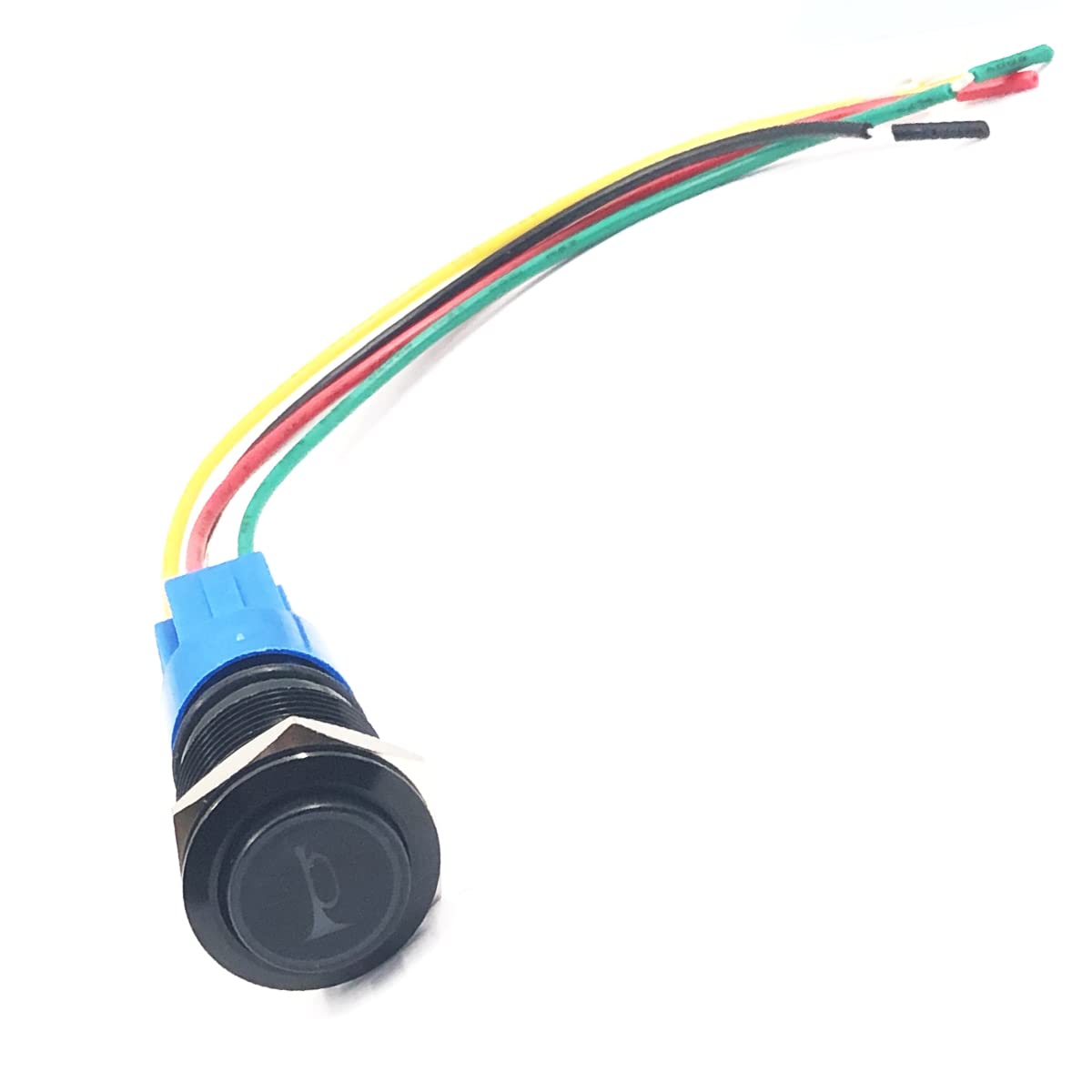 Botón de Bocina FainWan Azul 19 mm 12 V con Luces LED