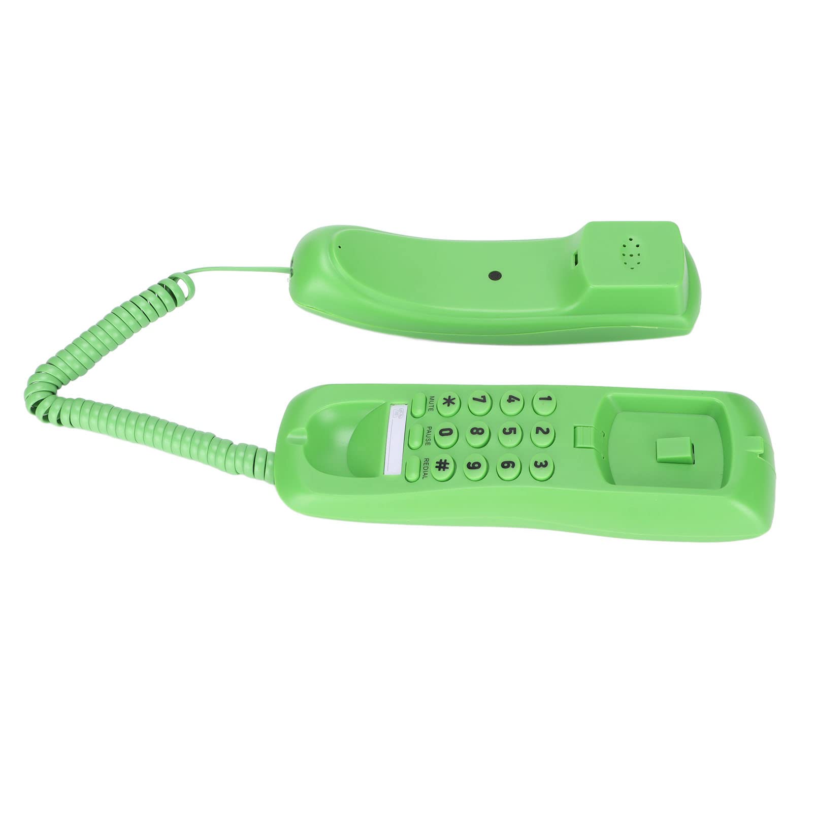 YYOYY Teléfono de Montaje en Pared, Teléfono de Escritorio con Cable, con Función de Silencio/Pausa/Remarcación, Voz de Llamada Clara, Mini Línea Fija Liviana, para Oficina en Casa, Hotel(Verde)