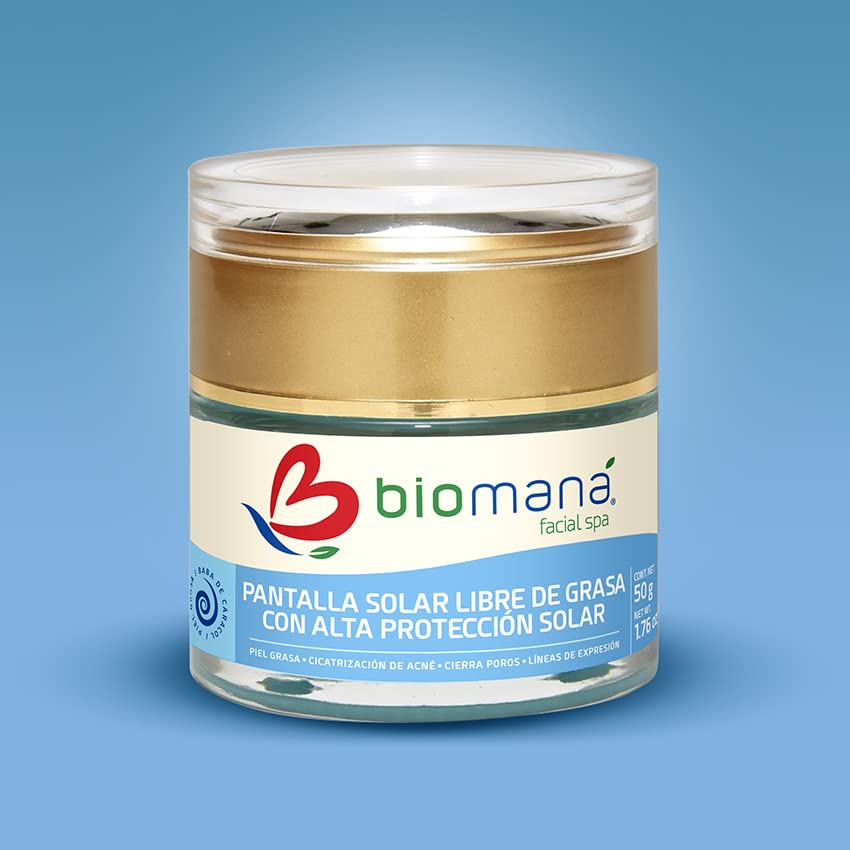Biomaná Bloqueador Solar para cutis graso 50g FPS 90+ con Baba de Caracol