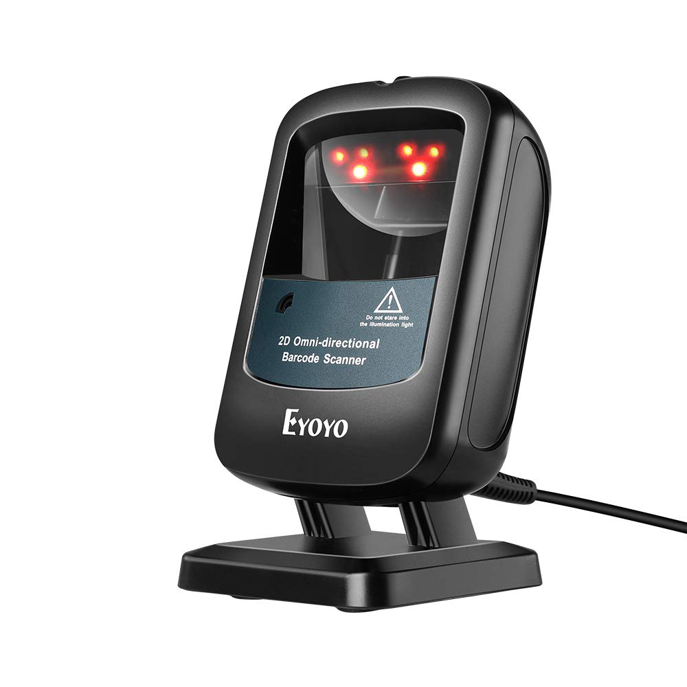 Escáner de Código de Barras Eyoyo Negro Omnidireccional 2D USB