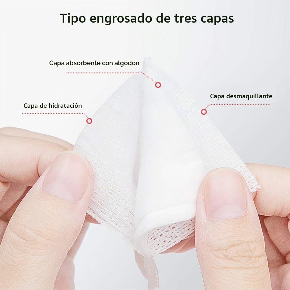 Almohadillas de Algodón para Desmaquillar Cuadradas Extra Gruesas Hipoalergénicas Suaves 100% Puro
