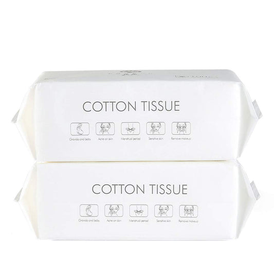 FUSHANG 50/100 Unids Desechable Toalla Facial, Fibra de Algodón Limpiador Facial Desmaquillador Algodón (200PCS/2PACK)