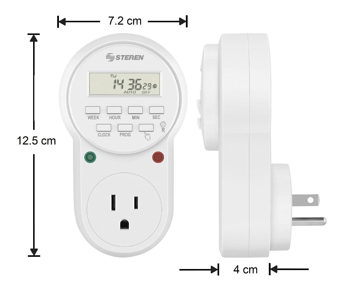 STEREN Temporizador (Timer) Digital de 8 Eventos