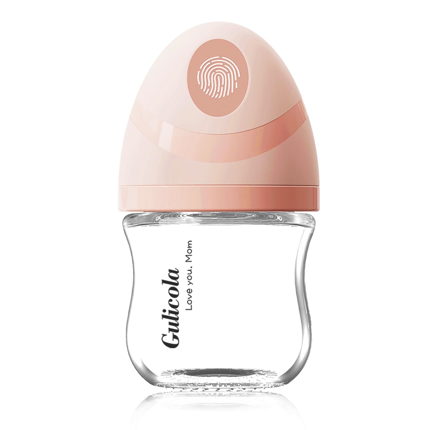 Gulicola Biberón pequeño de vidrio natural de 3 oz, tetina de flujo muy lento, paquete de 1, color rosa