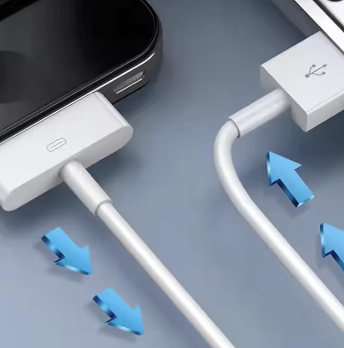 Cable Usb a 30 Pines ORIGINAL De Carga Rapida 4APREMIUM- OEM [APLE MFi Certificado 1 AÑO DE GARANTIA. PREMIUM, OEM compatible con iPhone 2-4, iPad 1-3 y ipod touch y clasico, etc (USB A 30 PINES)