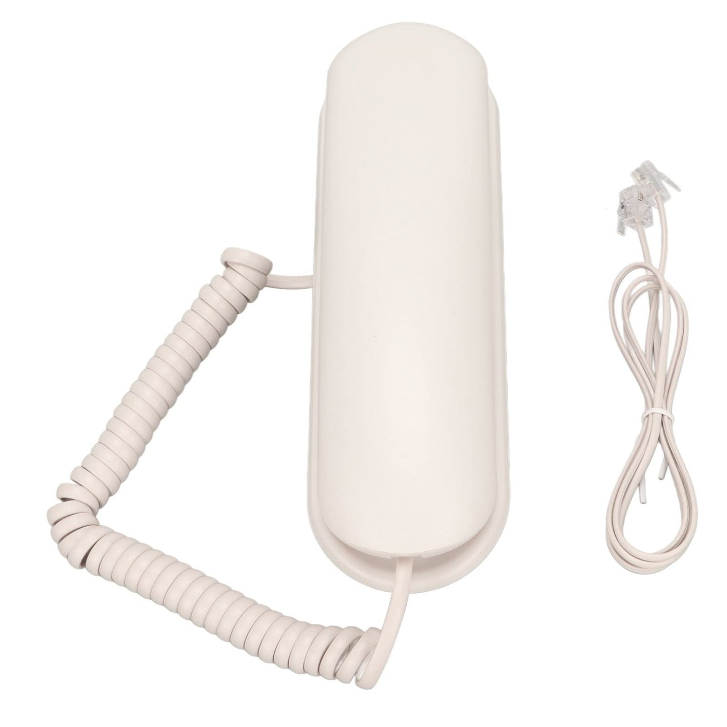 GUPE Teléfono Fijo con Cable, Enchufe de Teléfono de Pared Sensible Al Sonido Claro y Botones Grandes de Rellamada para Hotel para Oficina (Blanco)