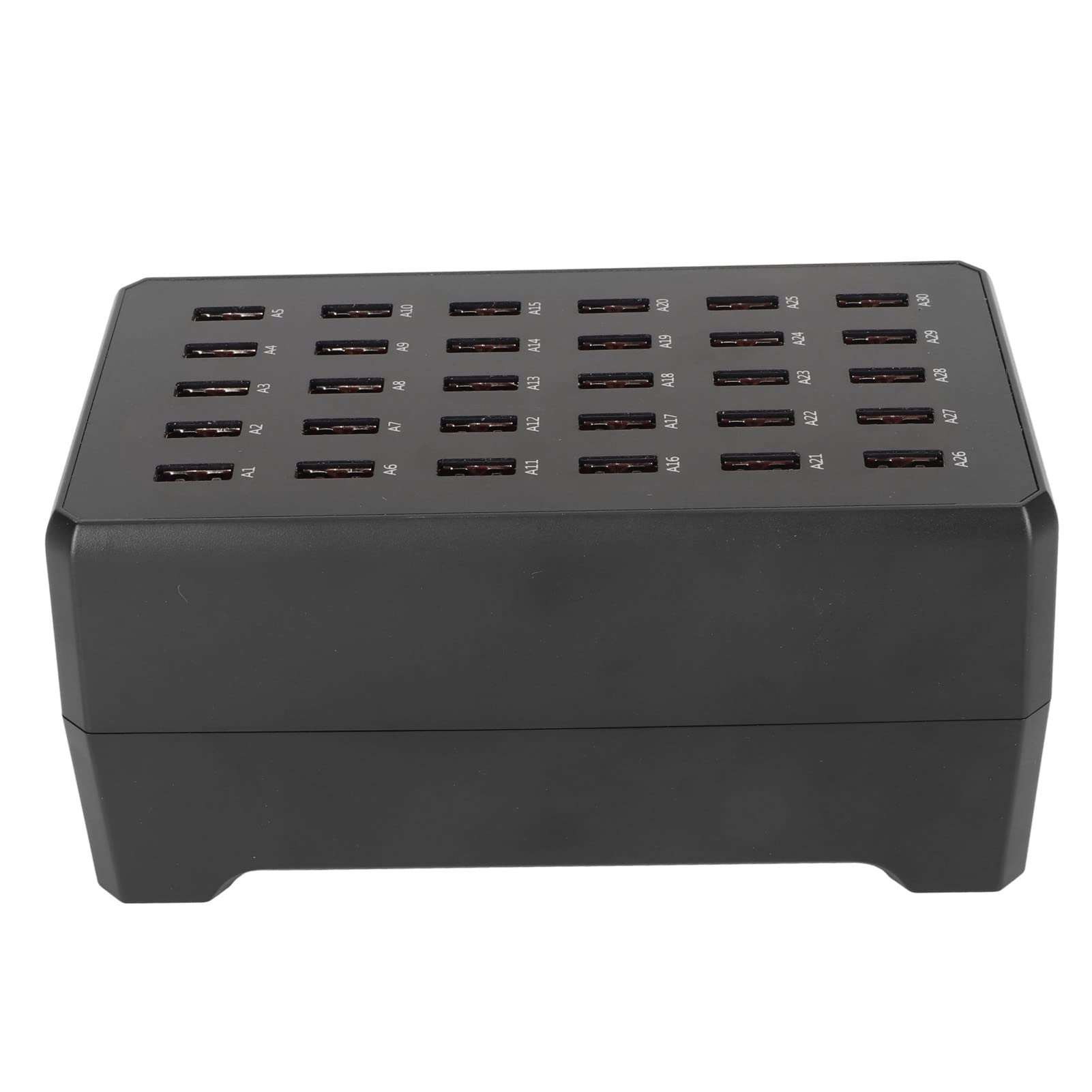 GLOGLOW Cargador USB Multipuerto, Salida de 1A a 2.4A Estación de Carga USB de 30 Puertos Reconocimiento de Carga Inteligente Ventilador Silencioso para Reuniones Familiares (Enchufe de