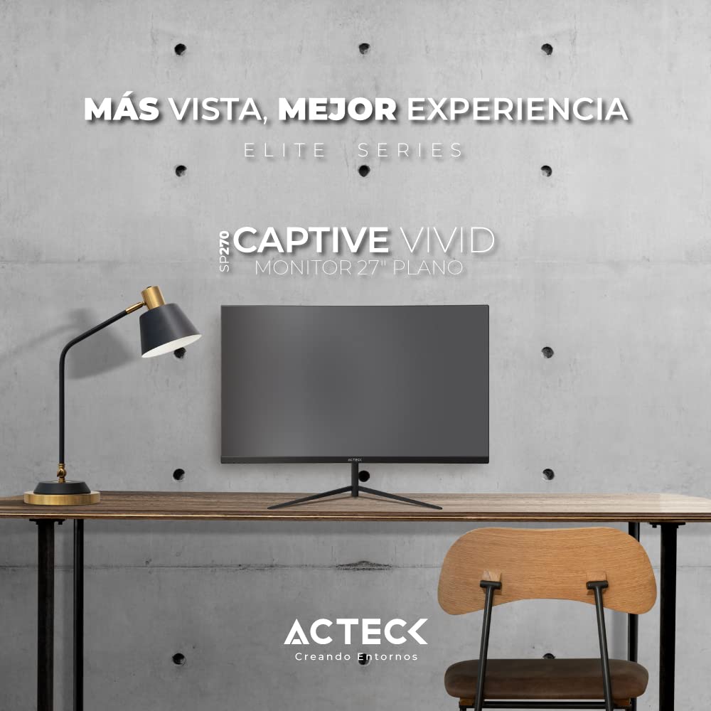 Monitor Led Panel TN de 27" Captive Vivid SP270 Full HD 1080p 75Hz 5ms 1xVGA + 1xHDMI 1.4 + Vesa 75 Elite Series
